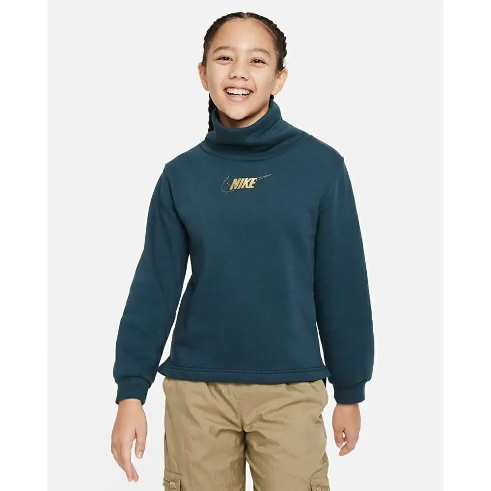 NIKE - NWT 🎉HP🎉Girls Sz M Nike Sportswear Club Fleece Long Sleeve Funnel-Neck